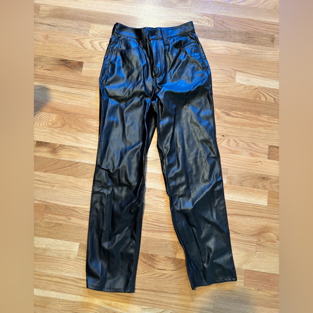 Madewell Black Faux Leather Pants